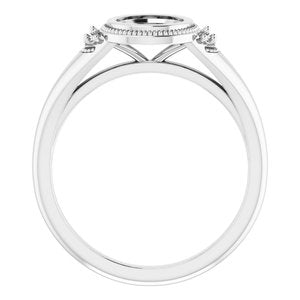 14K White Gold 6 mm Round Engagement Ring Mounting