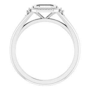 Platinum 5 mm Asscher Engagement Ring Mounting