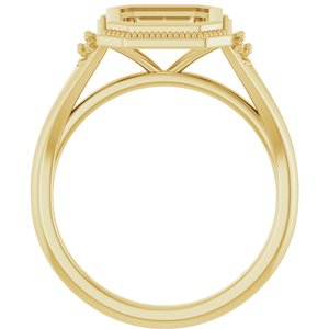 14K Yellow Gold 9x7 mm Emerald Engagement Ring Mounting