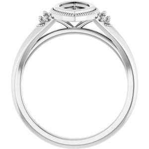 14K White Gold 10x5 mm Marquise Engagement Ring Mounting