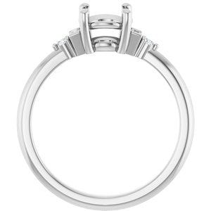 14K White Gold 6.5 mm Round .07 CTW Lab-Grown Diamond Semi-Set Engagement Ring