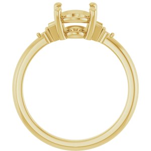14K Yellow Gold 9x7 mm Oval Engagement Ring Mounting