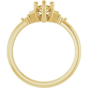 14K Yellow Gold 10x5 mm Marquise Engagement Ring Mounting