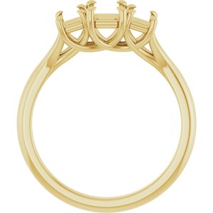 14K Yellow Gold 6x4 mm Emerald Engagement Ring Mounting