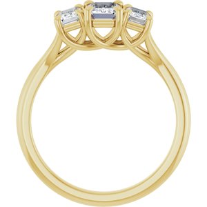 14K Yellow Gold 6x4 mm Emerald 3/4 CTW Lab-Grown Diamond Semi-Set Engagement Ring