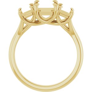 14K Yellow Gold 8x6 mm Emerald Engagement Ring Mounting