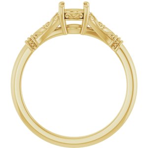 14K Yellow Gold 5.2 mm Round Solitaire Engagement Ring Mounting