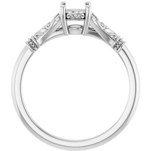 Sterling Silver 5.2 mm Round Solitaire Engagement Ring Mounting