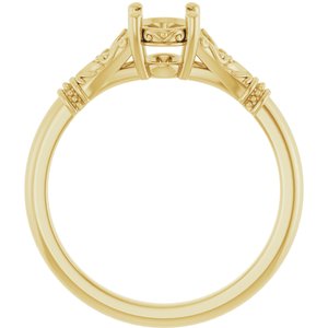 14K Yellow Gold 7x5 mm Oval Solitaire Engagement Ring Mounting