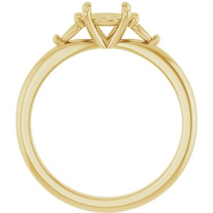 14K Yellow Gold 5.8 mm Round Engagement Ring Mounting