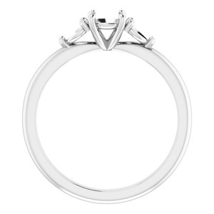 14K White Gold 4.8 mm Round Engagement Ring Mounting