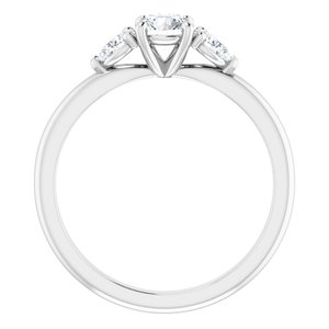 14K White Gold 4.8 mm Round 1/4 CTW Lab-Grown Diamond Semi-Set Engagement Ring