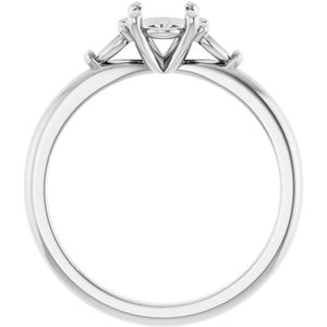 14K White Gold 7x5 mm Oval Engagement Ring Mounting
