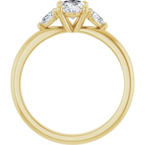 14K Yellow Gold 7x5 mm Oval 1/4 CTW Lab-Grown Diamond Semi-Set Engagement Ring