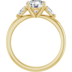 14K Yellow Gold 7 mm Round 1/3 CTW Natural Diamond Semi-Set Engagement Ring