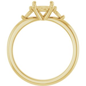 14K Yellow Gold 6.5 mm Round Engagement Ring Mounting