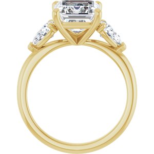 14K Yellow Gold 10x8 mm Emerald 5/8 CTW Natural Diamond Semi-Set Engagement Ring