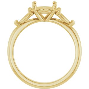 10K Yellow Gold 9x7 mm Oval Engagement Ring Mounting
