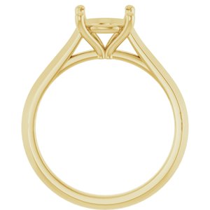 14K Yellow Gold 8 mm Round Solitaire Engagement Ring Mounting