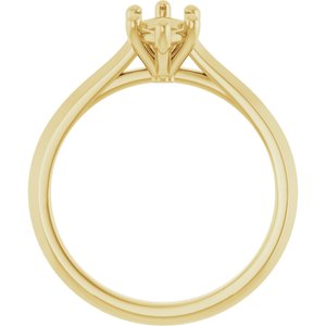 14K Yellow Gold 10x5 mm Marquise Solitaire Engagement Ring Mounting
