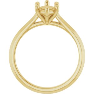 14K Yellow Gold 12x6 mm Marquise Solitaire Engagement Ring Mounting