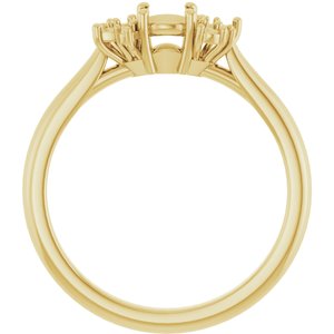 14K Yellow Gold 4.4 mm Round Engagement Ring Mounting