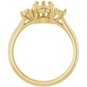 14K Yellow Gold 9x6 mm Pear Engagement Ring Mounting