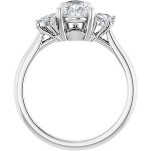 14K White Gold 9x6 mm Pear 1/4 CTW Lab-Grown Diamond Semi-Set Engagement Ring