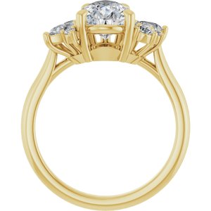 14K Yellow Gold 10x7 mm Pear 3/8 CTW Lab-Grown Diamond Semi-Set Engagement Ring