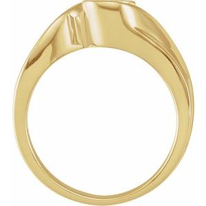 14K Yellow Gold 6.5 mm Solitaire Engagement Ring Mounting