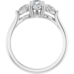 14K White Gold 7x5 mm Pear 1/3 CTW Lab-Grown Diamond Semi-Set Engagement Ring
