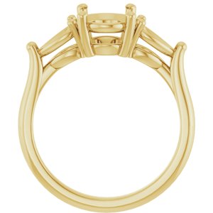 14K Yellow Gold 9x7 mm Oval Engagement Ring Mounting