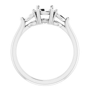 14K White Gold 6 mm Round Engagement Ring Mounting