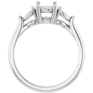 14K White Gold 6.5 mm Round Engagement Ring Mounting