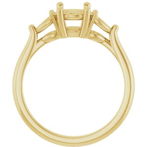 14K Yellow Gold 6.5 mm Round Engagement Ring Mounting