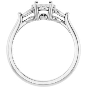 14K White Gold 7x5 mm Oval Engagement Ring Mounting