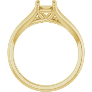 14K Yellow Gold 7x5 mm Emerald Solitaire Engagement Ring Mounting