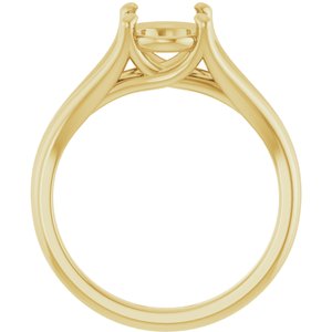 14K Yellow Gold 9x7 mm Oval Solitaire Engagement Ring Mounting