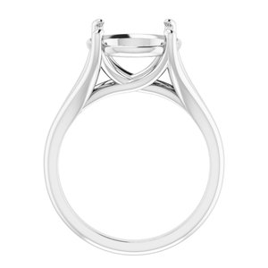 Platinum 11 mm Round Solitaire Engagement Ring Mounting