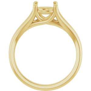 14K Yellow Gold 7.4 mm Round Solitaire Engagement Ring Mounting