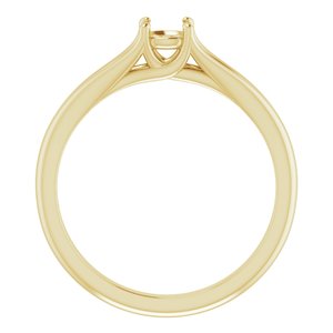 14K Yellow Gold 4.4 mm Round Solitaire Engagement Ring Mounting