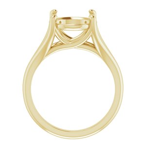 18K Yellow Gold 12x10 mm Oval Solitaire Engagement Ring Mounting