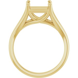 10K Yellow Gold 7.5 mm Square Solitaire Engagement Ring Mounting
