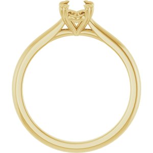 14K Yellow Gold 7x5 mm Oval Solitaire Engagement Ring Mounting