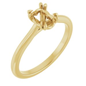 14K Yellow Gold 7x5 mm Oval Solitaire Engagement Ring Mounting