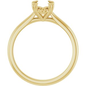 14K Yellow Gold 8x6 mm Oval Solitaire Engagement Ring Mounting