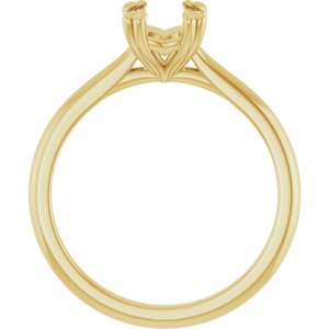 14K Yellow Gold 7x5 mm Emerald Solitaire Engagement Ring Mounting