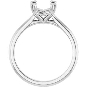 Platinum 6.5 mm Square Solitaire Engagement Ring Mounting