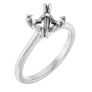 Platinum 6.5 mm Square Solitaire Engagement Ring Mounting