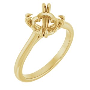 18K Yellow Gold 8.2 mm Round Solitaire Engagement Ring Mounting